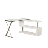 Buck White High Gloss & Clear Glass Desk Model 92368 By ACME Furniture